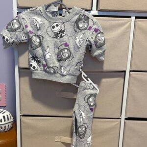Gray Halloween Themed Kids Pajama Set